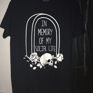 Black Men’s “in memory of my social life” tshirt